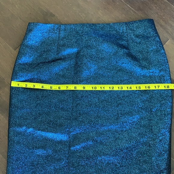 TIBI Blue Mermaid Shimmer Pencil Skirt Small - Picture 5 of 6